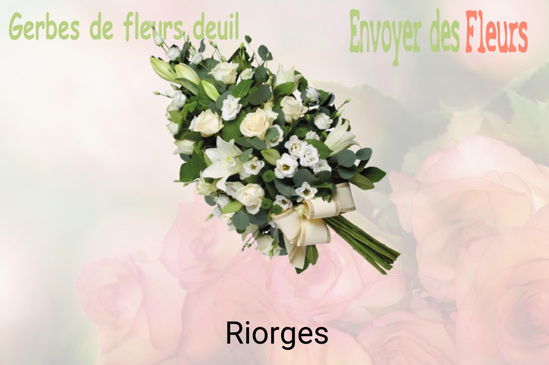 Gerbe de fleurs de deuil livrée à Riorges